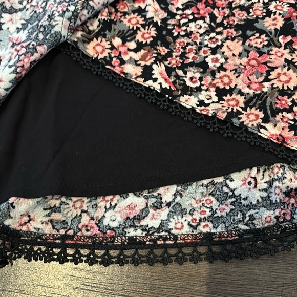 Altar'd State Mini dress,on/off shoulder,elastic waist,v-neck,bell sleeve,Floral - Picture 11 of 13